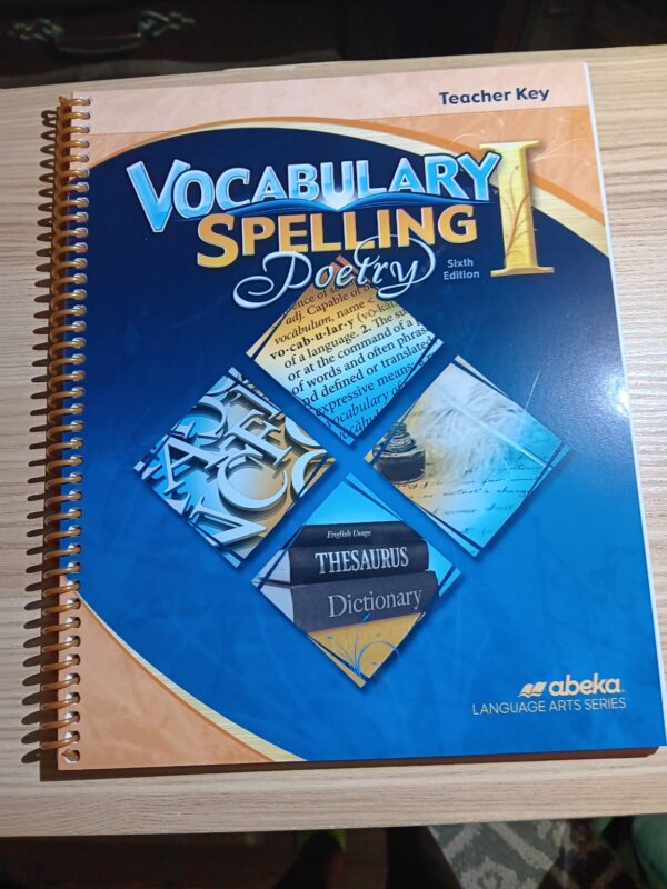 NEW | Abeka Vocabulary, Spelling, Poetry I – Teacher Key | Sixth Edition - Grade 7